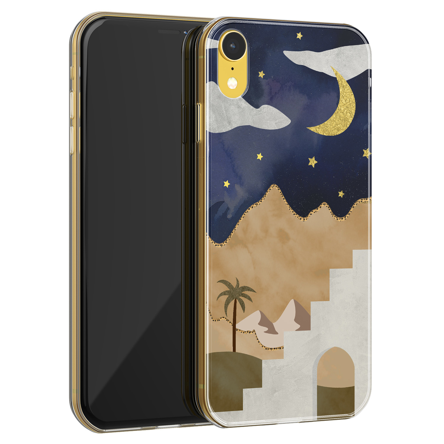 Leuke Telefoonhoesjes iPhone XR siliconen hoesje - Woestijn