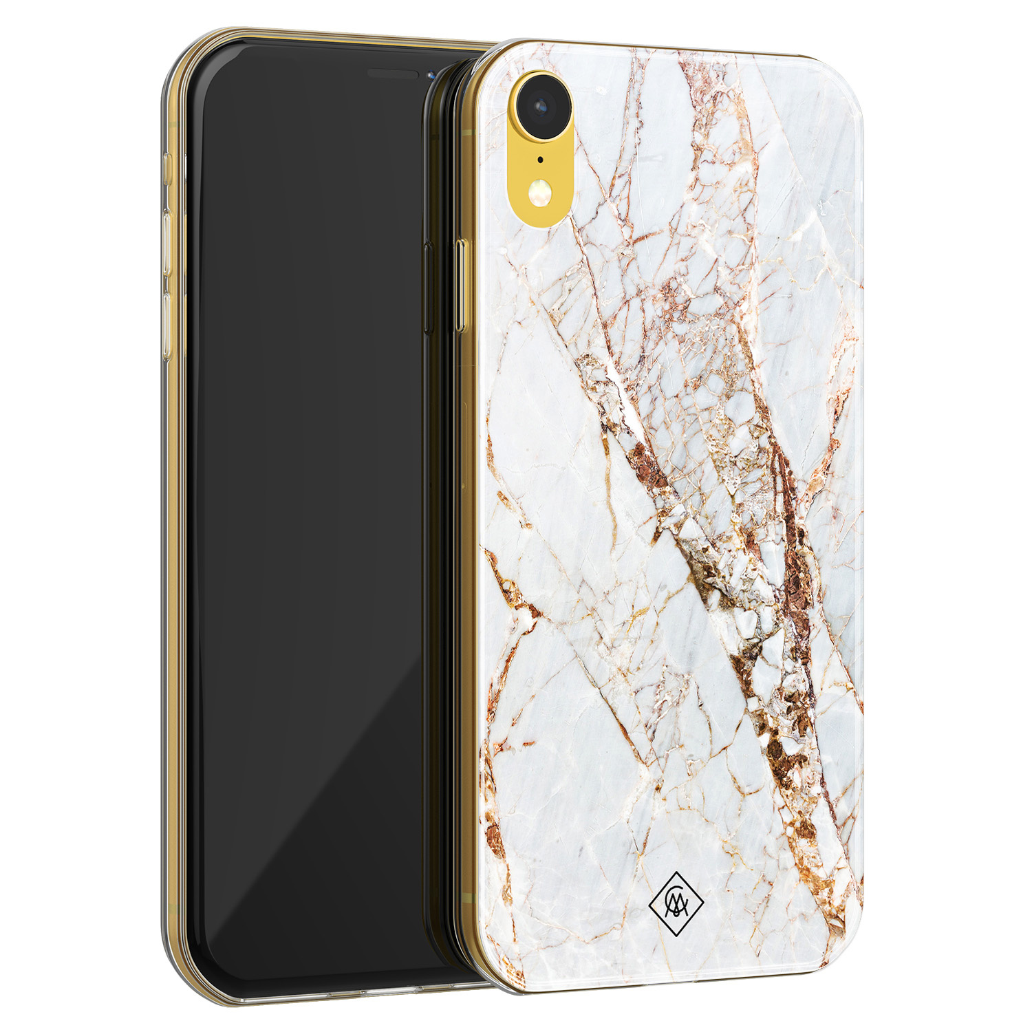 Casimoda iPhone XR siliconen hoesje - Goud marmer