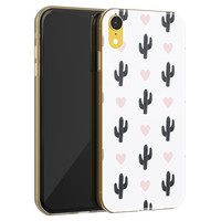 Leuke Telefoonhoesjes iPhone XR siliconen hoesje - Cactus hartjes