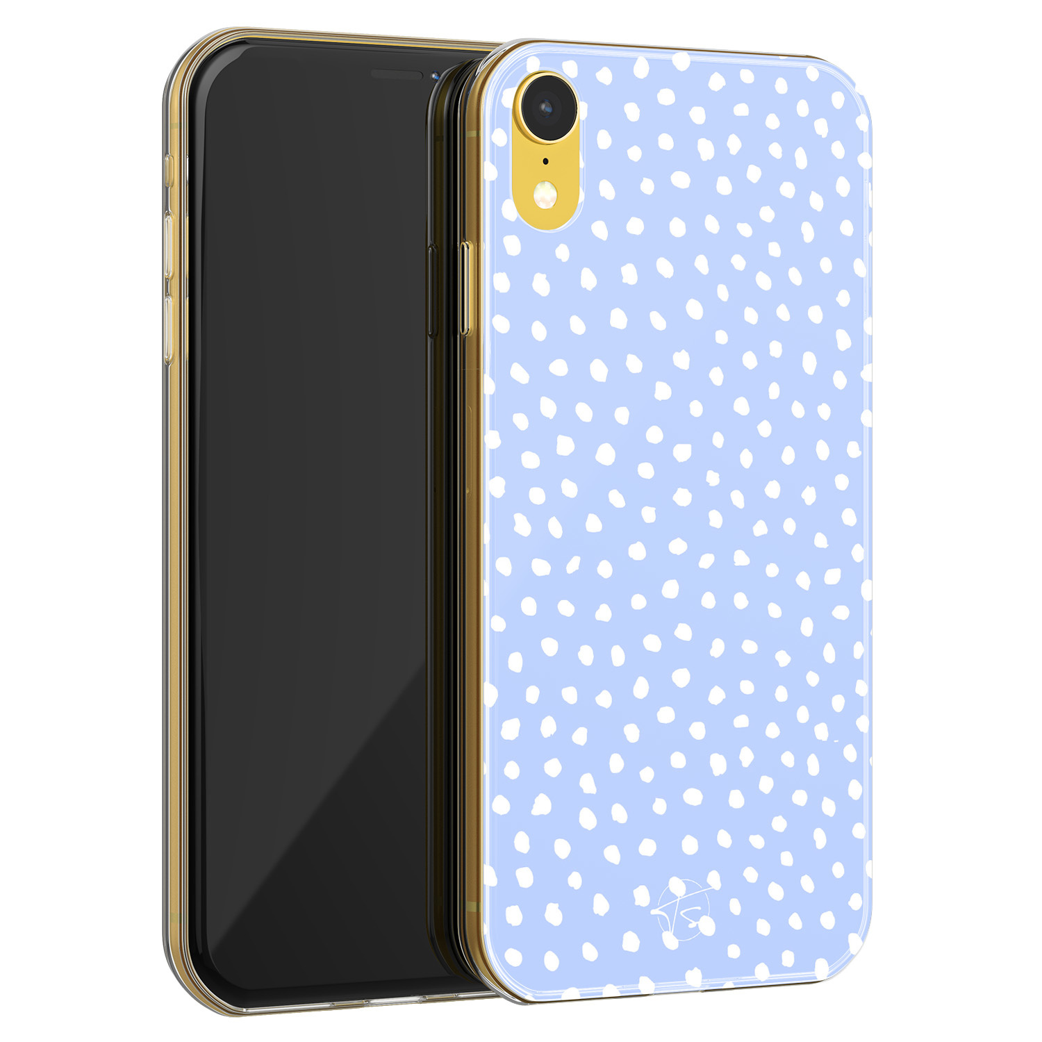 Telefoonhoesje Store iPhone XR siliconen hoesje - Lila stippen