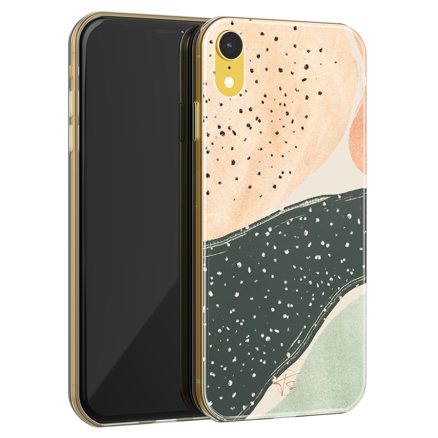 Telefoonhoesje Store iPhone XR siliconen hoesje - Abstract peach