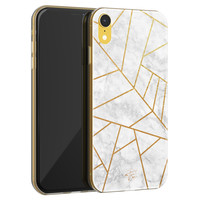 Telefoonhoesje Store iPhone XR siliconen hoesje - Geometrisch marmer
