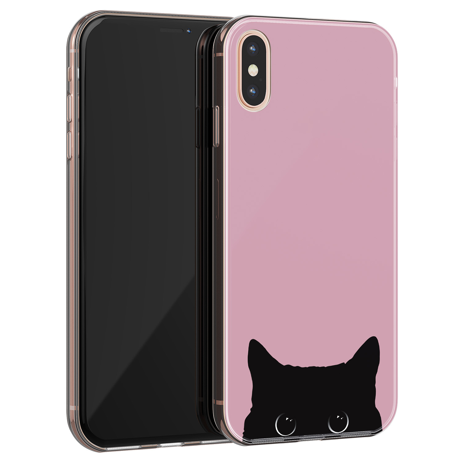 Telefoonhoesje Store iPhone X/XS siliconen hoesje - Zwarte kat
