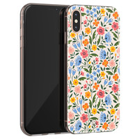 Telefoonhoesje Store iPhone X/XS siliconen hoesje - Romantische bloemen