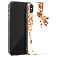 Leuke Telefoonhoesjes iPhone X/XS siliconen hoesje - Giraffe