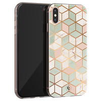 ELLECHIQ iPhone X/XS siliconen hoesje - Pastel Kubus