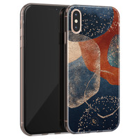 ELLECHIQ iPhone X/XS siliconen hoesje - Abstract Terracotta