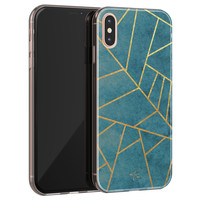 Telefoonhoesje Store iPhone X/XS siliconen hoesje - Abstract blauw