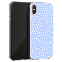 Telefoonhoesje Store iPhone X/XS siliconen hoesje - Lila stippen