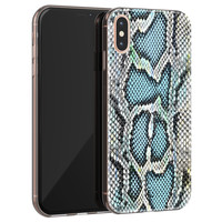 ELLECHIQ iPhone X/XS siliconen hoesje - Baby Snake blue