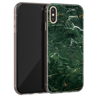 ELLECHIQ iPhone X/XS siliconen hoesje - Marble jade green