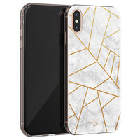 Telefoonhoesje Store iPhone X/XS siliconen hoesje - Geometrisch marmer
