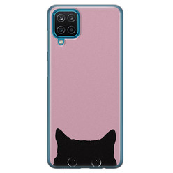 Telefoonhoesje Store Samsung Galaxy A12 siliconen hoesje - Zwarte kat