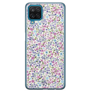 Telefoonhoesje Store Samsung Galaxy A12 siliconen hoesje - Purple Garden