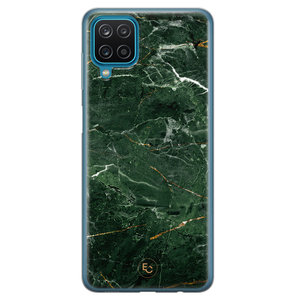 ELLECHIQ Samsung Galaxy A12 siliconen hoesje - Marble jade green