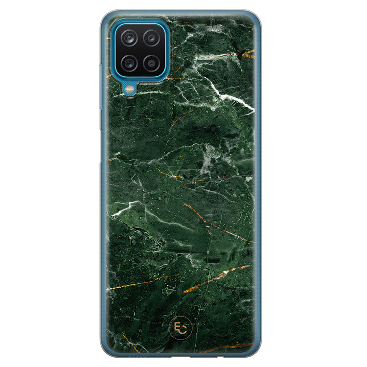 ELLECHIQ Samsung Galaxy A12 siliconen hoesje - Marble jade green