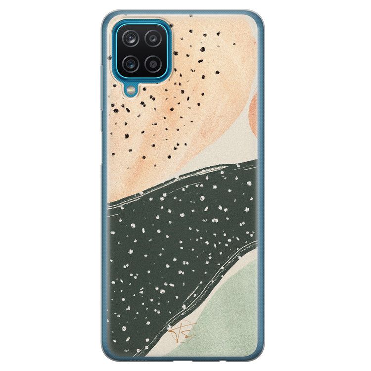 Telefoonhoesje Store Samsung Galaxy A12 siliconen hoesje - Abstract peach