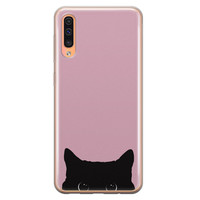 Telefoonhoesje Store Samsung Galaxy A70 siliconen hoesje - Zwarte kat