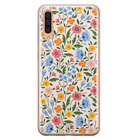 Telefoonhoesje Store Samsung Galaxy A70 siliconen hoesje - Romantische bloemen