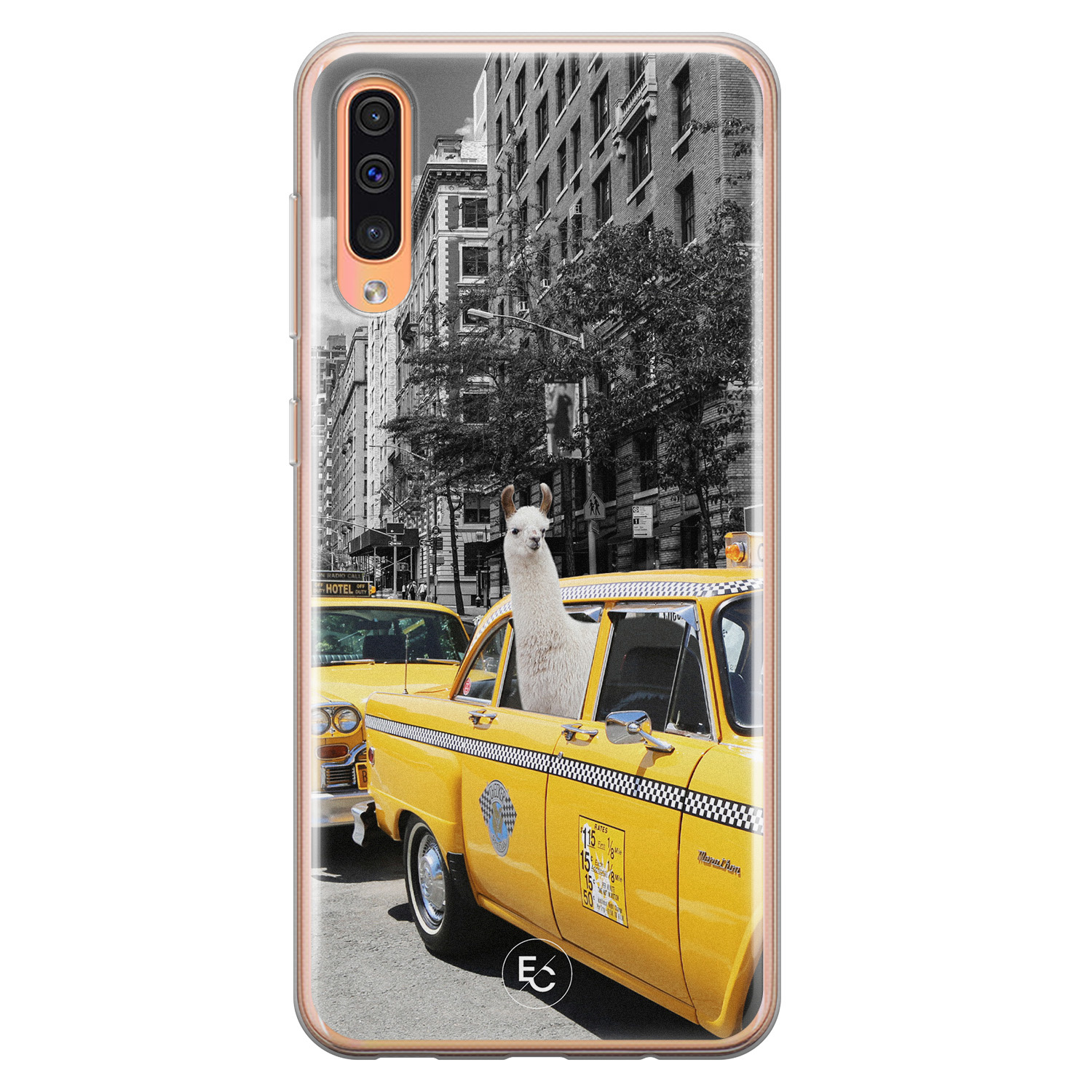 antwoord ego licht Samsung Galaxy A70 siliconen hoesje - Lama in taxi - Telefoonhoesje Store