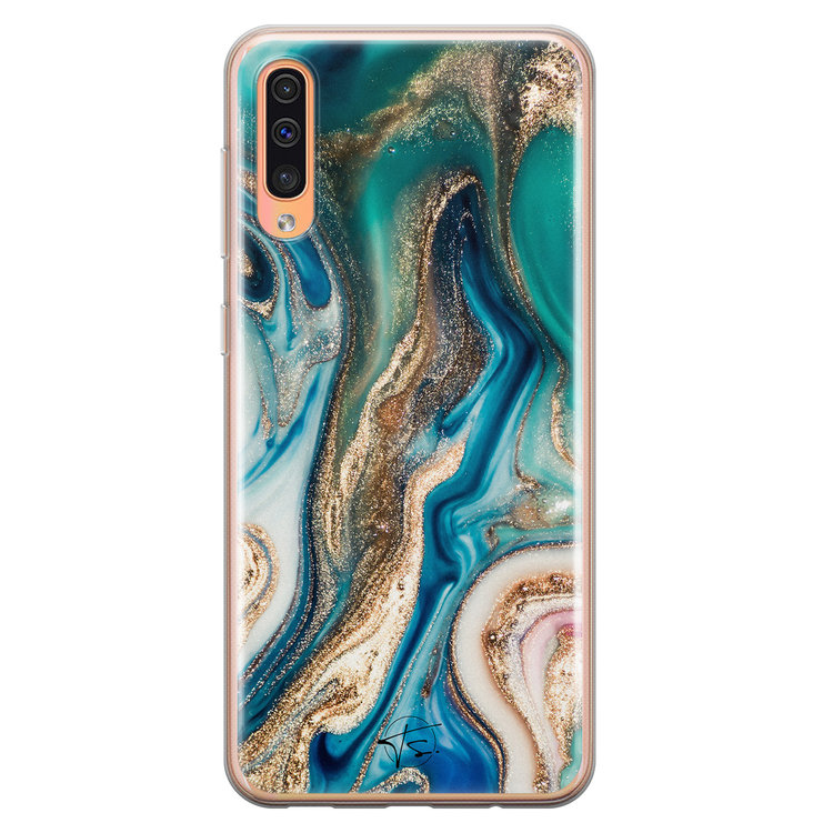 Telefoonhoesje Store Samsung Galaxy A70 siliconen hoesje - Magic marble