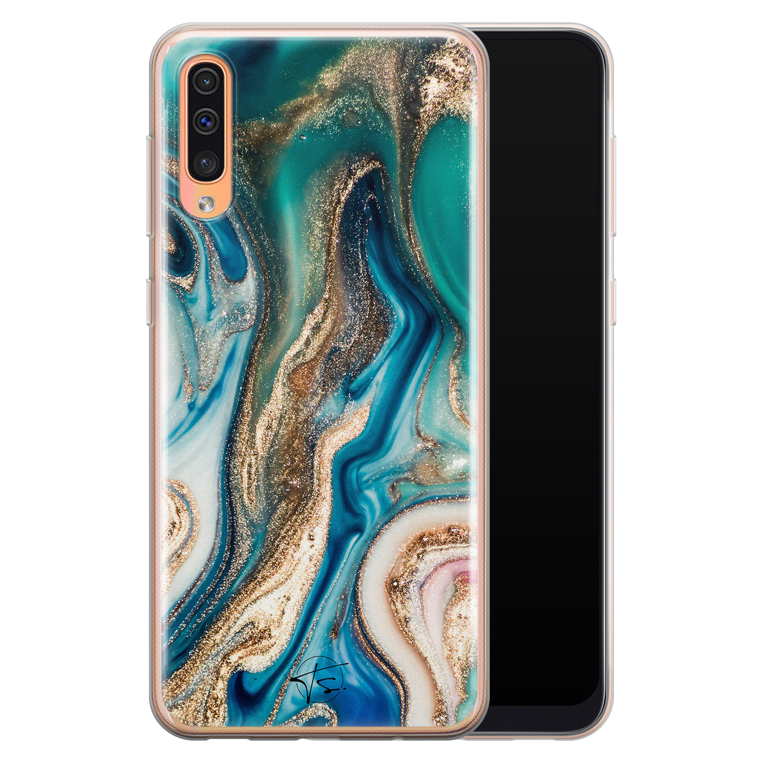 Telefoonhoesje Store Samsung Galaxy A70 siliconen hoesje - Magic marble