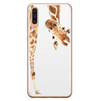 Leuke Telefoonhoesjes Samsung Galaxy A70 siliconen hoesje - Giraffe peekaboo