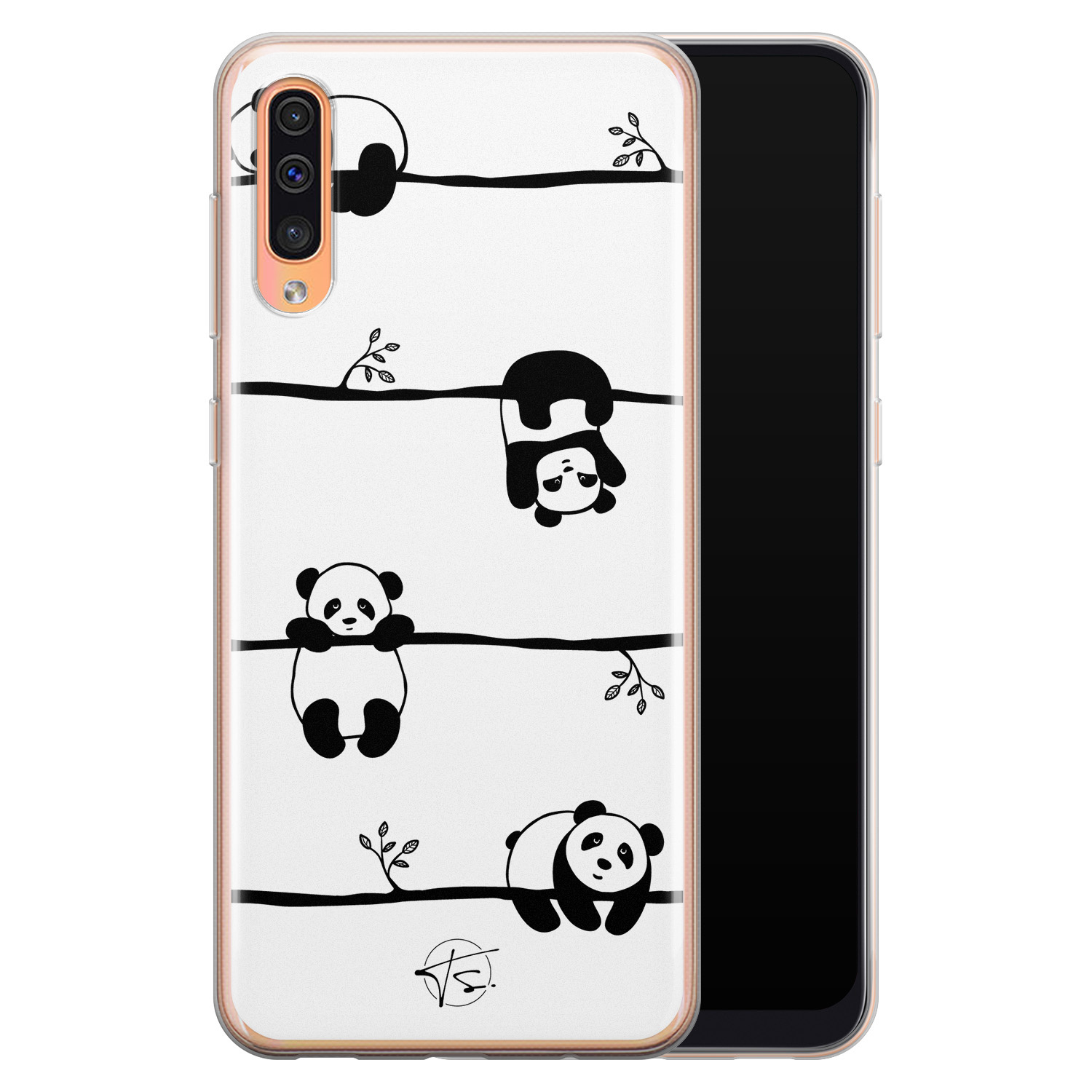 Telefoonhoesje Store Samsung Galaxy A70 siliconen hoesje - Panda