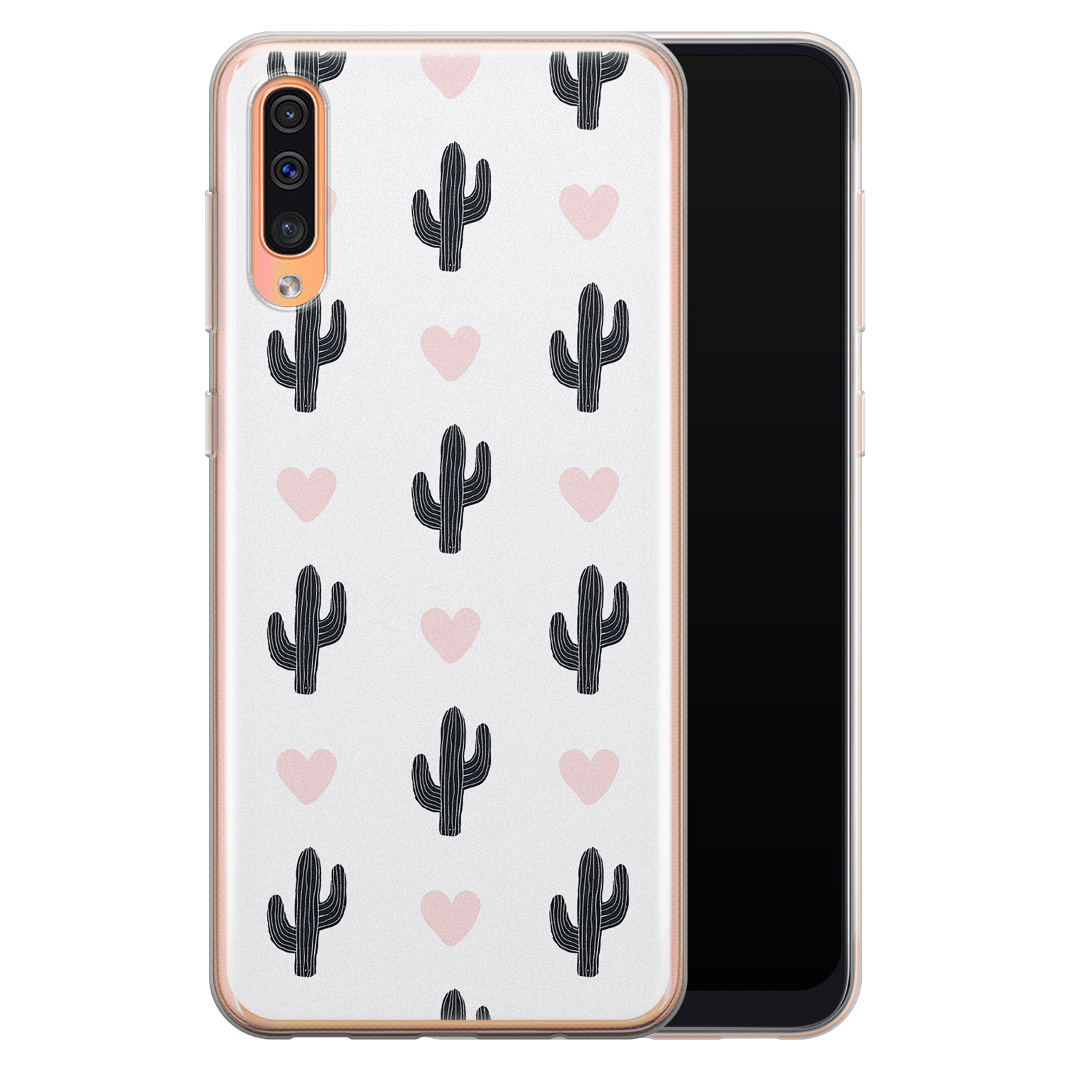 Leuke Telefoonhoesjes Samsung Galaxy A70 siliconen hoesje - Cactus love