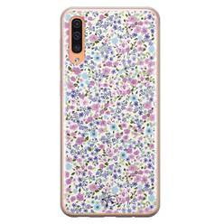 Telefoonhoesje Store Samsung Galaxy A70 siliconen hoesje - Purple Garden