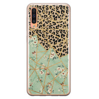 Leuke Telefoonhoesjes Samsung Galaxy A70 siliconen hoesje - Luipaard flower print