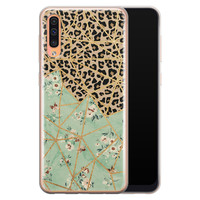 Leuke Telefoonhoesjes Samsung Galaxy A70 siliconen hoesje - Luipaard flower print