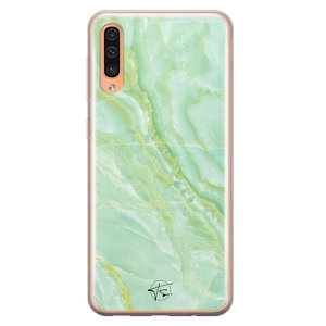 Telefoonhoesje Store Samsung Galaxy A70 siliconen hoesje - Marmer Limegroen