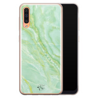 Telefoonhoesje Store Samsung Galaxy A70 siliconen hoesje - Marmer Limegroen