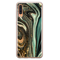 ELLECHIQ Samsung Galaxy A70 siliconen hoesje - Marble Khaki Swirl