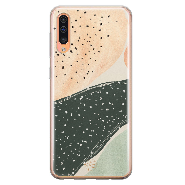 Telefoonhoesje Store Samsung Galaxy A70 siliconen hoesje - Abstract peach