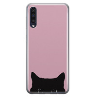 Telefoonhoesje Store Samsung Galaxy A50 siliconen hoesje - Zwarte kat