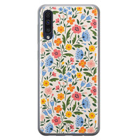 Telefoonhoesje Store Samsung Galaxy A50 siliconen hoesje - Romantische bloemen