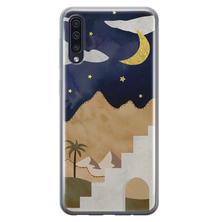 Leuke Telefoonhoesjes Samsung Galaxy A50 siliconen hoesje - Desert night
