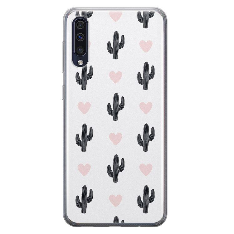 Leuke Telefoonhoesjes Samsung Galaxy A50 siliconen hoesje - Cactus love