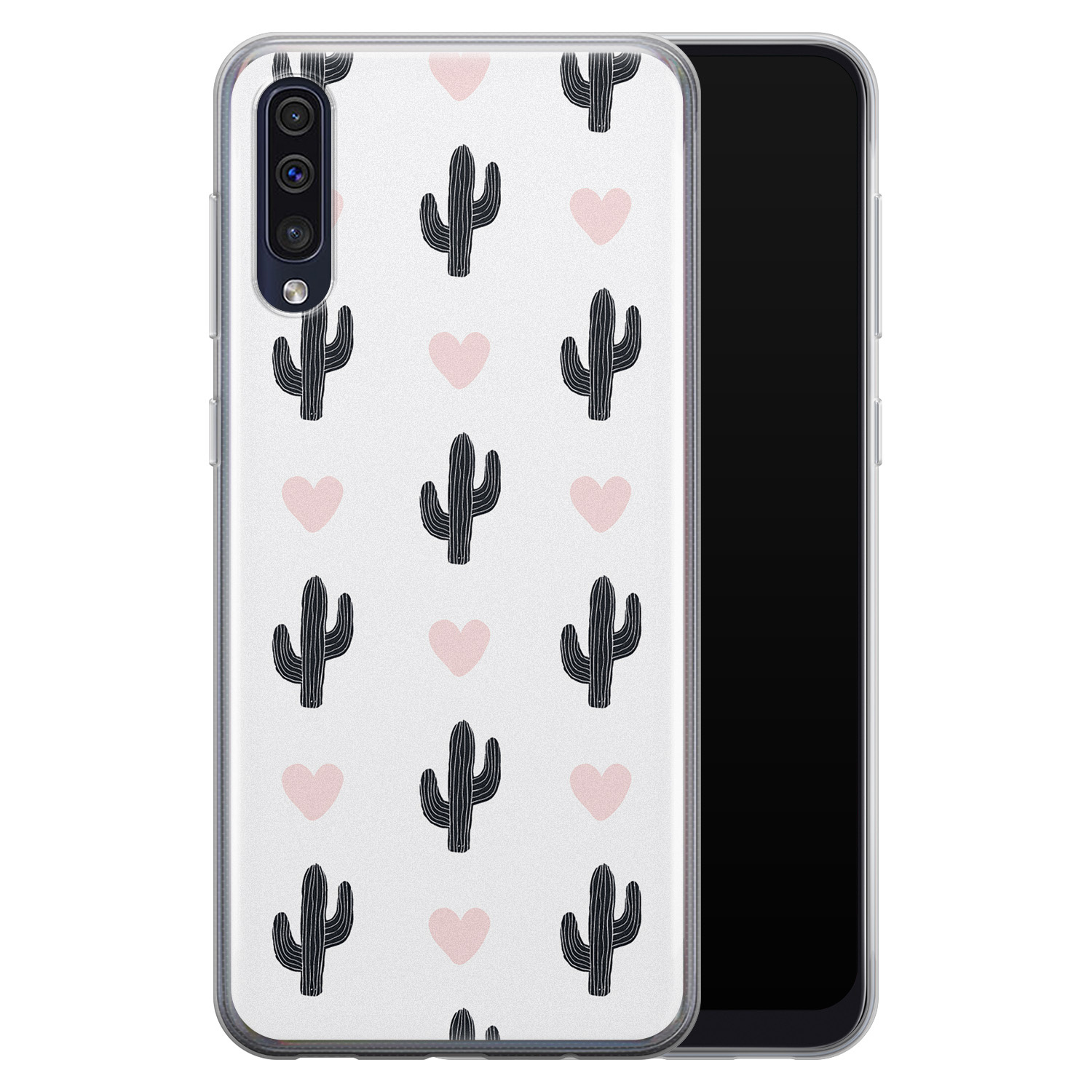 Leuke Telefoonhoesjes Samsung Galaxy A50 siliconen hoesje - Cactus love