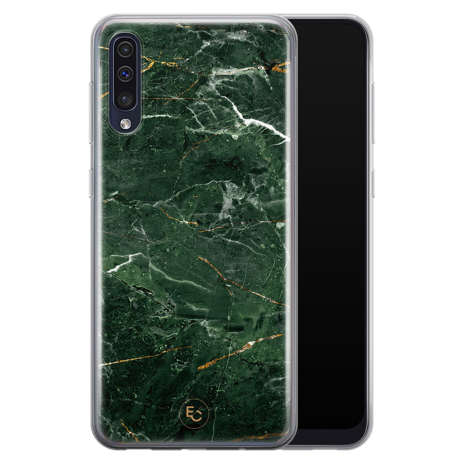 ELLECHIQ Samsung Galaxy A50 siliconen hoesje - Marble jade green