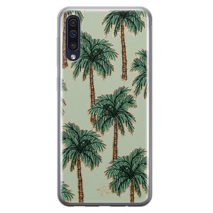 Telefoonhoesje Store Samsung Galaxy A50 siliconen hoesje - Palmbomen