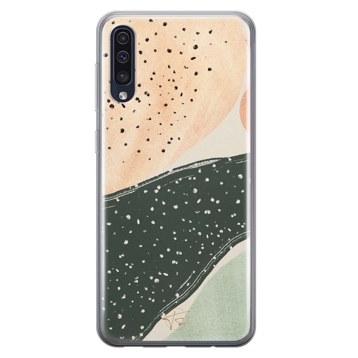 Telefoonhoesje Store Samsung Galaxy A50 siliconen hoesje - Abstract peach