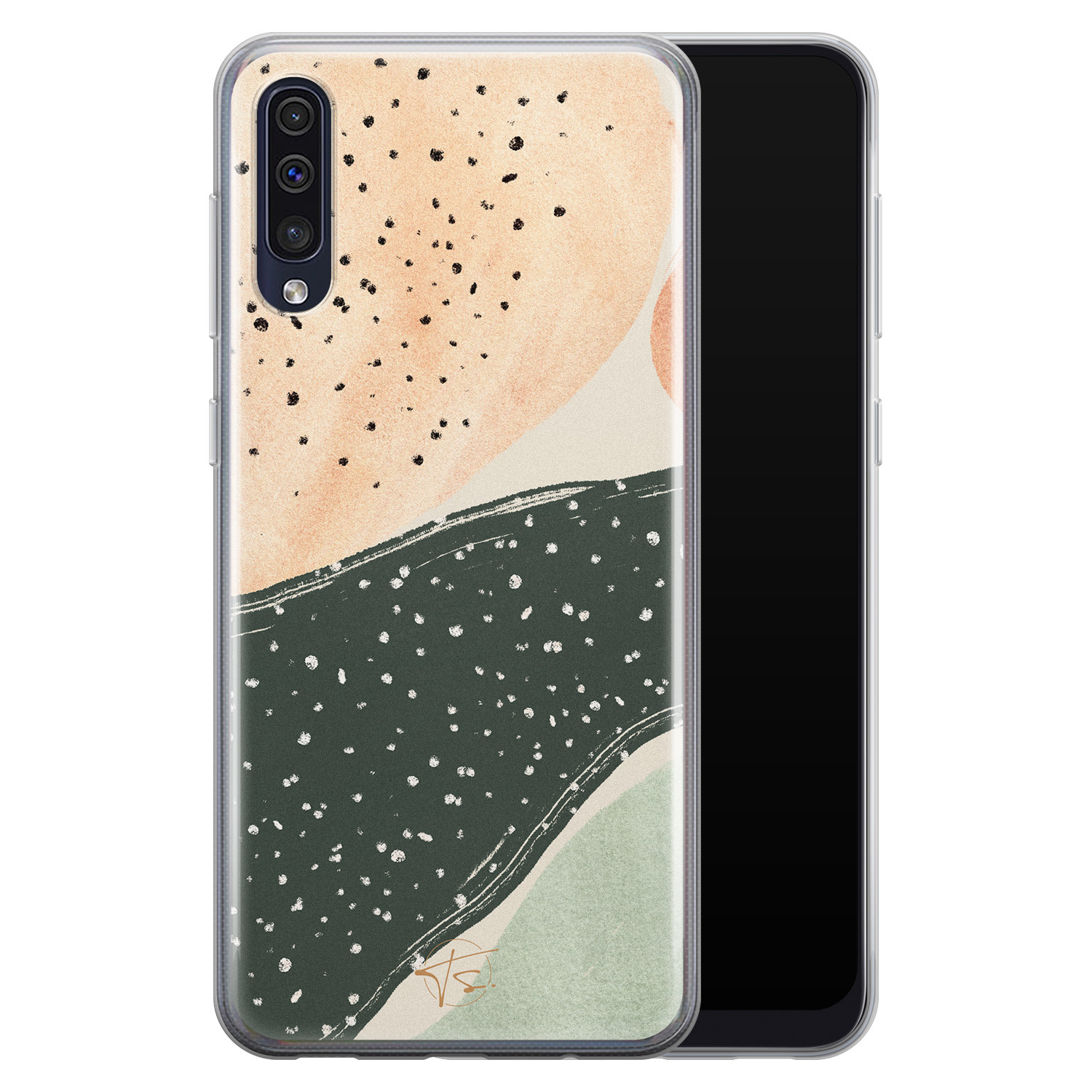 Telefoonhoesje Store Samsung Galaxy A50 siliconen hoesje - Abstract peach