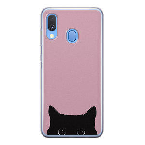 Telefoonhoesje Store Samsung Galaxy A40 siliconen hoesje - Zwarte kat
