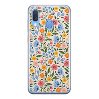 Telefoonhoesje Store Samsung Galaxy A40 siliconen hoesje - Romantische bloemen