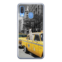 ELLECHIQ Samsung Galaxy A40 siliconen hoesje - Lama in taxi