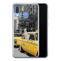 ELLECHIQ Samsung Galaxy A40 siliconen hoesje - Lama in taxi