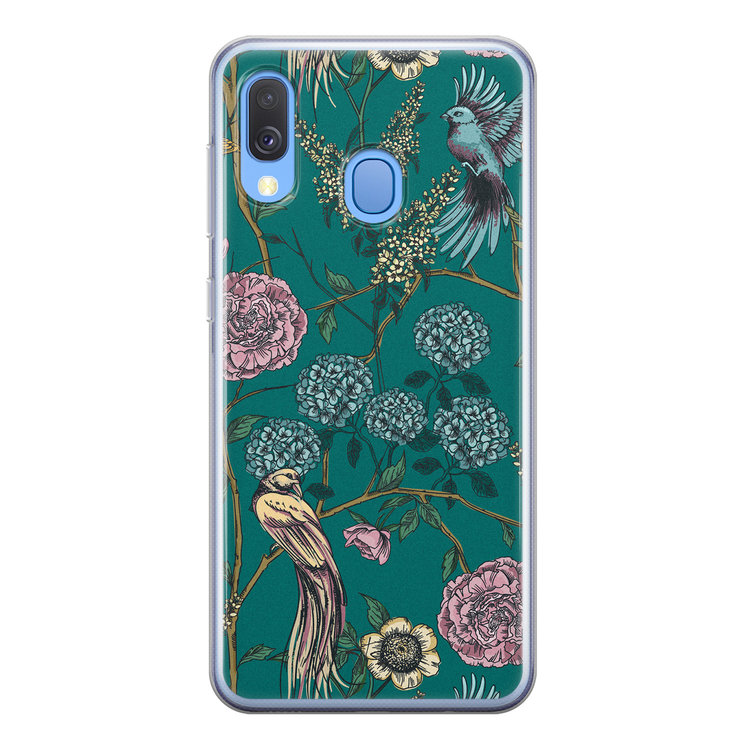 Telefoonhoesje Store Samsung Galaxy A40 siliconen hoesje - Bloomy birds
